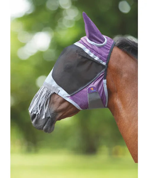 Shires Deluxe Fly Mask with Ears and Fringe