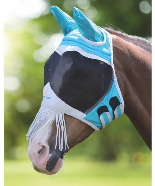 Shires Fine Mesh Fly Mask with Ears and Fringe